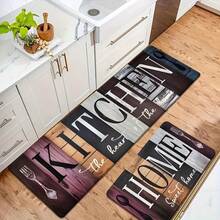 1/ 2/3 Kitchen Utensils Featuring A Wood Grain Design, Ideal For Home Decor. This Anti-Slip Carpet Is Made Of Flannel Material, Providing Softness, Comfort, And Easy Cleaning, With Dimensions Of 16X24, 20X31, And 17X47 Inches. - 40*60cm/15.7*23.6in(1pc) - View 10
