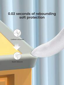 2m Super Soft Gray Silicone Edge Guard - High Quality Self-Adhesive Protective Device, Suitable For Baby Safety, Table And Wall Protection - Grey - View 5