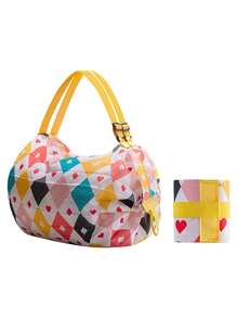 Reusable Foldable Shopping Bag With Handle, Large Capacity, Collapsible, Washable Travel Tote - Multicolor - View 5