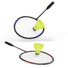 Badminton Rackets Set of 24 for Adults Kids,Beach Lawn Backyard Game Outdoor Sports,Racquets,Shuttlecocks amp Carry Bag Included - Negrorojoazul4jugado - Ver 3
