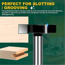 1/2" Shank CNC Waste Board Surface Planing Mill Cutter With 2" Cutting Diameter Flat Bottom Smooth Milling Cutter, Woodworking Planing Tool, 3-Flute Design - Multicolor - View 4