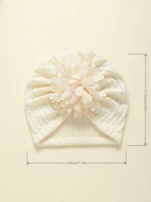3件套多色可爱针织婴儿帽，花卉图案，精美礼品及拍照道具，四季皆宜 - 彩色 - 查看 2