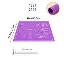 2件套烘焙垫和擀面杖套装，包含不粘浮点纹理塑料擀面杖和EVA烘焙垫 - 家用厨房必备烘焙工具，适用于制作饺子、披萨、糕点、面包、面条、饼干等。多功能厨房工具，厨房配件，面团擀面杖，优质擀面杖，揉面工具，厨房烘焙工具 - - - 查看 15
