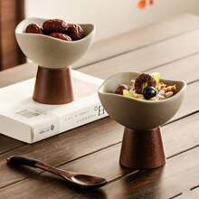 Cirelle 1pc/2pcs High-Quality Thick Ceramic Ice Cream Cup, Home Juice Milkshake Pudding Cup, Restaurant Creative Ice Cream Cup Fruit Cup, Suitable For Home And Restaurant - Stoneware - View 6