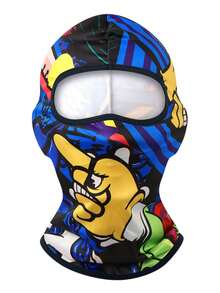 Street Style Graffiti Print Balaclava Mask, Breathable Quick-Dry Face Cover For Cycling, Hiking, Fishing, Running - Multicolor - View 9