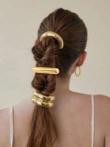 1个/3个装 女士金属发夹 时尚个性化优雅发饰 Y2K 贝壳海螺海星发夹 装饰发夹 发爪 发卡 发夹，学习用品