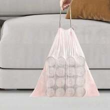 50个/卷 粉色小号浴室垃圾袋，耐用轻薄一次性垃圾袋，适用于办公室和家庭垃圾桶，50个/卷 - 粉紅色的 - 查看 5