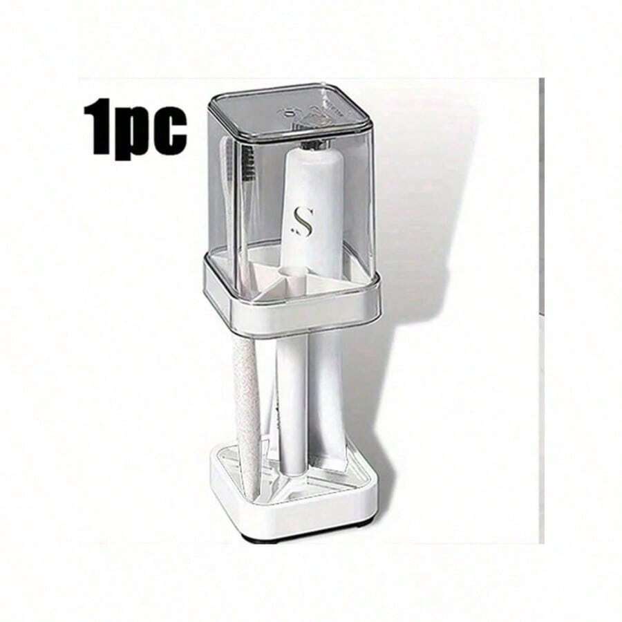 Toothbrush Holder Cup Set 1PC – Mouthwash Cup & Toothbrush Organizer For Students, Couples & Bathroom Use - White - View 1