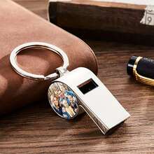 Custom Personalized Metal Whistle Keychain, Stainless Steel Whistle With Custom Photo Engraving, Portable Key Ring Whistle, Multi-Functional Keychain Accessory, Emergency Safety Whistle, Perfect Gift For Couples, Friends, Sports Enthusiasts, Hikers, Ideal For Outdoor Activities, Daily Use, Durable Customizable Whistle Keychain For Birthdays, Anniversaries, Holidays - Multicolor - View 3