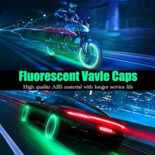 4/8PCS Fluorescent Tire Valve Stem Caps - Glow In The Dark Tire Valve Caps, Luminous Car Tire Air Cap Universal Fit For Cars, Trucks, Motorcycles, Bikes & Bicycles (Green) - 4pcs - View 6