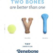 Benebone Puppy Paquete de 2 Hueso de Goma/Wishbone Bacon Tiny - como en la foto - Ver 5