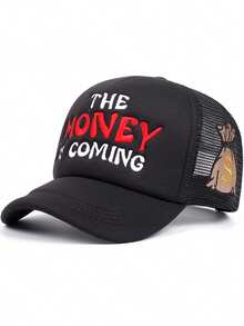 1顶男士时尚粉色卡车刺绣嘻哈帽，可调节男女通用情侣棒球帽，适合春秋季佩戴，休闲可爱涤纶刺绣网眼拼接棒球帽，适合旅行、沙滩派对 - MONEY錢袋 - 查看 19