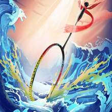 de bdminton Profesional Kawasaki de 35 Libras de Alta tensin 5U Ultraligera 40T de Alto mdulo Tipo Ataque de Grafito NEZHA 35 - Verde - Ver 7