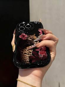 Leopard Print Soft Silicone Phone Case Compatible With Iphone 17/17 Pro Max/ 16/16 Pro/16 Pro Max/15/XR/7P 8P/P12 Pro Max/P13 Pro Max/P14 Pro Max/P13/P14/P11/P12/P14, Cute & Fashionable Thick Protective Cover - Multicolor - View 2