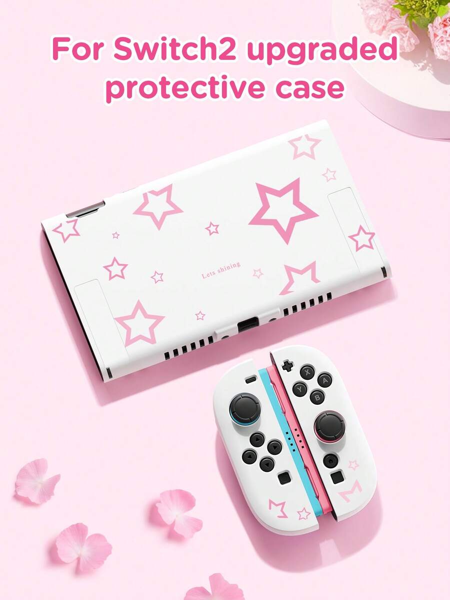 1 pieza Funda protectora con diseño de estrella y letra para Nintendo Switch 2025, Switch OLED, Switch NS, compatible con Switch Lite, gran regalo para el Día de San Valentín - Multicolor - Ver 1