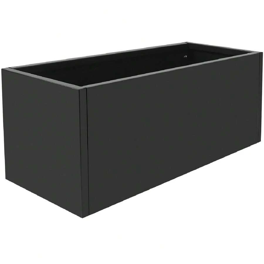 ZhdnBhnos " L X " W X " H Metal Rectangular Planter Box, Heavy Long Planters For Outdoor Plants, Black Outdoor Planters For Porch/Patio/Garden (Black,  *  * Inch) - 變體,1 - 查看 1