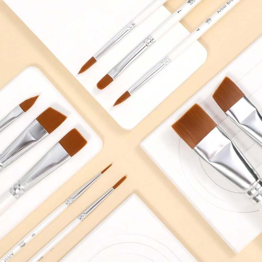 New Face Paint Brush Set, 10 Pcs Face Paint BrushArtist Brush For Body Face-Painting Kit Fessional Body Art MakeKit For Acrylic Painting Gouache Watercolor Oil Christmas Halloween Cosplay Party - Image Color - View 1