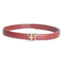 ECHAIN 1条窄款连衣裙腰带，适合搭配牛仔裤，搭扣式女士腰带，宽0.9英寸，有白色/红色/棕色/黑色可选