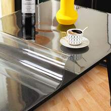 Kasepie 30 X 48 Inch Clear Table Cover Protector,1.5mm Thick Plastic Table Cover, Clear Plastic Tablecloth Protector, Grime Proof And Easy To Clean, Suitable For Dining Table, Coffee Table,Dresser - 透明,厚度1.5毫米 - 查看 4