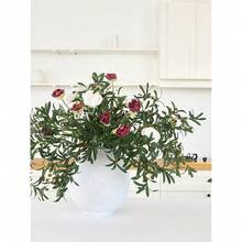 Artificial Flowers With Greenery Stems Faux Plants Indoor Branches For Tall Vase Ultra-Realistic, 12 Pcs Wedding Centerpieces, Home Decor & DIY Bouquets - 橄欖 - 查看 2