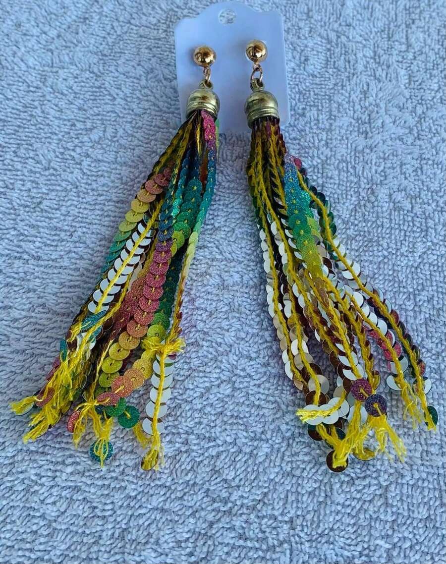 Carnival Sequin Earrings - 多色別針 M - 查看 1