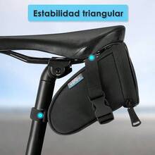 Bolsa de Silln de Bicicleta, Bolsa debajo del Asiento Bicicleta para Ciclismo con Correa, Almacenamiento de Herramienta, Bolsa de Accesorios al Aire Libre MTB Bicicleta de Montaa Carretera - Negro - Ver 6