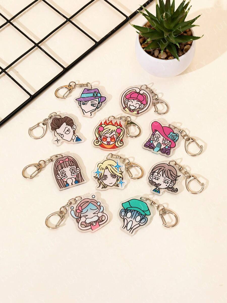 1pc Acrylic Cute Cartoon Nana Character Themed Keychain Pendant, Backpack Decoration, Bag Accessory, Wallet Charm, Gift For Friends - Multicolor - View 1