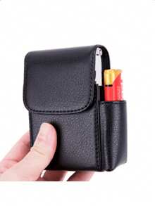 1 Pc Simple And Exquisite Cigarette Lighter Storage Bag, Made Of PU Material, Suitable For Both Men And Women, Convenient To Carry - Multicolor - View 3