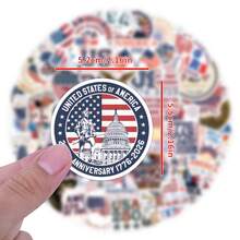 55张美国建国250周年纪念贴纸（1776-2026）复古美国250周年爱国乙烯基贴纸，适用于水瓶、保险杠、汽车、笔记本电脑 - 爱国必备 - 彩色 - 查看 3