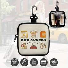 Dog Training Snack Bag With Zipper Closure - Portable Polyester Pet Snack Bag, Suitable For Outdoor Activities And Walks, Travel Pet Snack Container For Dog Owners And Trainers, Single-Sided Printing, Single-Sided Transparent, Dog Snack Bag, Dog Training Accessories, Dog Snack Bag, Dog Training, Bichon Frise, Dog Outing Bag, Dog Snack Holder, Dog Training Bag, Dog Accessories, Dog Snack Bag - 款式A - 查看 6