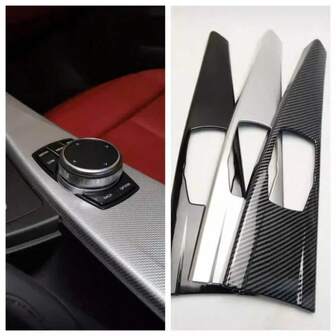 For BMW 3 4 Series F30 F31 F32 F36 3GT 320i Carbon Fiber Car Center Console Gear Shift Panel Sticker Cover Interior Decoration