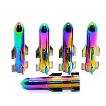 1pc Mountain Bike Valve Cap, Motorcycle Car Bicycle Colorful Aluminum Alloy Valve Cap - Multicolor - View 7