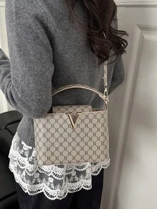 2026年春季新款百搭简约女士手提包 - 米色 - 查看 9
