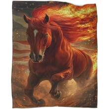 Handsome Horse Fleece Blanket Soft Cozy Reversible 3D Handsome Horse Printed Throw Blanket for  Adults Printed Plush Blanket for Bed And Couch 40x50inch(100x130cm) - Stil-19 - Übersicht 3