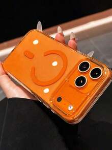 奢华高透明磁吸防震手机壳，兼容 17 Pro Max、17 Pro、17 Air、17、16、15、14、13、12 Pro Max、11，防震后盖，支持无线充电 - 橘色 - 查看 1