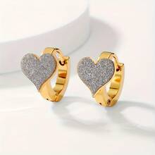 1 Pair Women's Fashion Classic Stainless Steel Heart Shaped Earrings - Heart-shaped Earrings - View 5