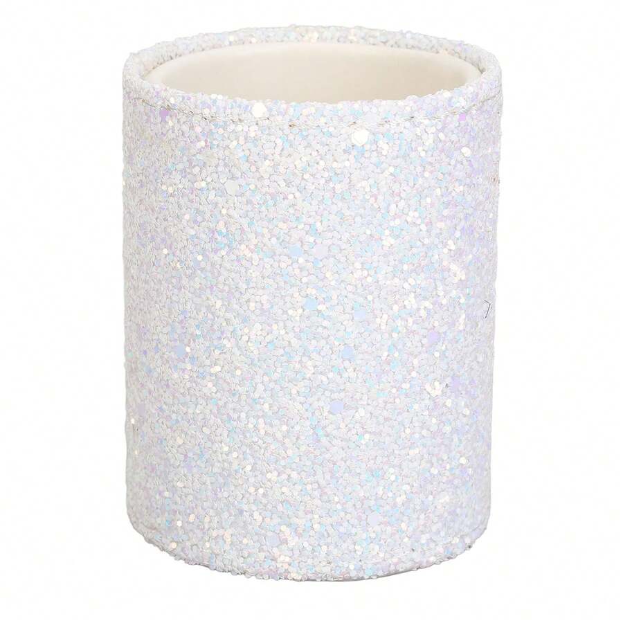 Porte-pinceaux de maquillage grande capacité, couleur blanche, organisateur cosmétique en plastique anti-poussière pour le rangement sur la coiffeuse. - Blanc - Voir 1