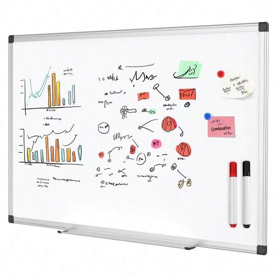 36 X 24 Inches Large Magnetic Whiteboard Dry Erase Board With Aluminum Frame Wall Mounted Reversible Horizontal Vertical Hanging White Board For Home Office School Classroom Bulletin Message Board - 1 - Xem 1