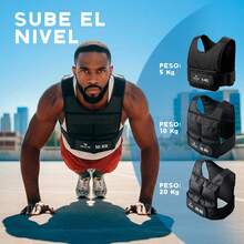 MUUK FITNESS Chaleco de Peso Ajustable para Entrenamiento 10 kg 20 kg 5 kg | Chaleco con Peso para Fitness, Cross Training y Fuerza | Resistente, Cómodo y Ajustable para Rutinas en Casa o Gimnasio - Negro 20 kg - Ver 8