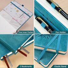 A5 Bullet Dotted Journal Notebook - 150gsm Thick Paper, 256 Pages, Dot Grid Hardcover, Tree Of Life Design, Fine Inner Pocket - 5.9inch * 8.5inch SeaGreen - 海綠色A5點狀 - 查看 4