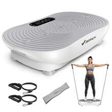 MERACH Vibration Plate Exercise Machine, Vibrating Platform For Lymphatic Drainage Weight Loss Muscle Activation, Full Body Home Exercise Equipment With LED Touch Screen Bluetooth Pull Cord - UK Plug(220-240V) - View 1