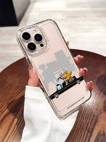 Paul Frank 官方授权透明太空主题手机壳，全包防震摄像头保护，饰有猴子、熊、狗弹吉他图案，全新设计，兼容 13/14/15/16/17 Pro Max - 彩色 - 查看 1