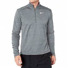 Nike Dri-Fit Pacer Solid Color Print Half-Pack Fit Stand Collar Long Sleeve Raglan Sleeve American Retro T-Shirt For Men