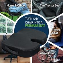 Tailbone Pain Relief Office Chair Seat Cushion, Memory Foam Gel Seat Cushion For Sciatica Pain Relief With Washable Cover, Butt Cushion For Long Sitting, Mesh, Black - 網狀黑色 - 查看 6