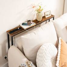 Slim Console Table With Charging Station, Hallway Table With USB Ports And Power Outlets, 100 Cm Long, Narrow Sofa/Behind Couch Table For Entryway, Small Spaces - UK Plug(220-240V) - View 2