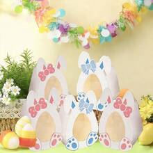 一套10/20个复活节兔子礼盒，可爱兔子造型纸质蛋盒，带透明窗口，可用于复活节彩蛋寻宝派对装饰、复活节篮子收纳盒、复活节生日节日春季派对用品