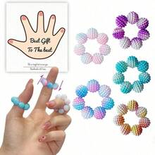 Finger Massage Ring, Stress Relief Fidget Toy, Portable Beaded Finger Rings, Perfect Gift For Friends, Lovers, Birthday, New Year, Unisex - Multicolor - View 6