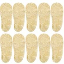 女士蕾丝花朵隐形短袜，柔软防滑透明低帮船袜 - 彩色 - 查看 16