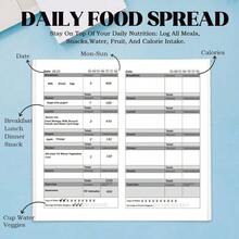 Travelers Notebook Inserts With PVC Sleeve,Daily Food Journal To Count Calories Health, Keep Healthy Diet,30 Sheets,8.5\ X 4.7\,Pocket Notebook For Journals,Dis,Planners,Pink Rabbit - PinkRabbitPVC&每日食品 - 查看 5
