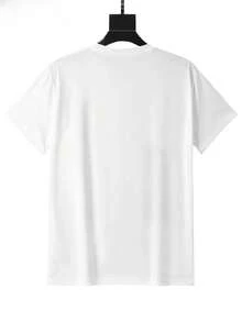 Camiseta de Talla Grande para Hombre con Cita Española - Diseño "No Es Japones, Gira La Cabeza", Cuello Redondo Casual, Manga Corta, Estilo de Verano, Azul Claro con Impresión Roja, Patrón Geométrico, Tela de Poliéster de 180g/m², Ropa Casual de Verano| Camiseta Gráfica Audaz| Ajuste cómodo, talla grande - Blanco - Ver 3